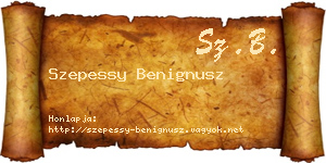 Szepessy Benignusz névjegykártya